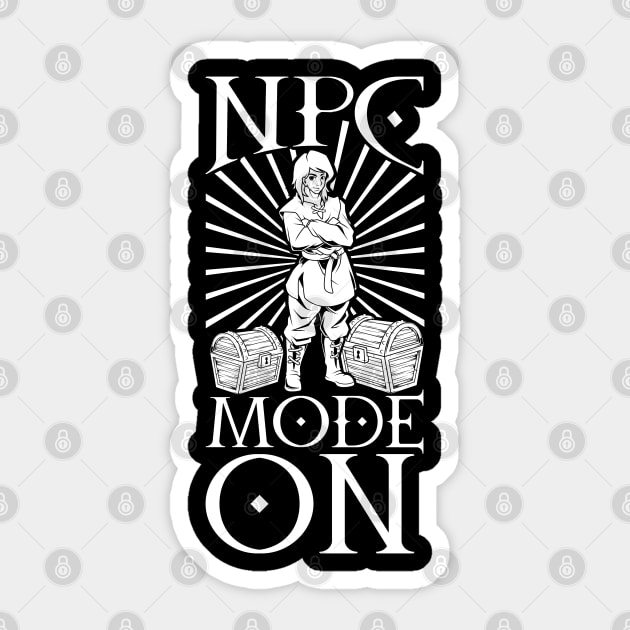 LARP - NPC Mode On - NPC Sticker by Modern Medieval Design